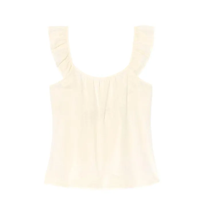 Women Plumetis Cotton Top 8211 Ecru Promod Tops Women Plumetis Cotton Top 8211 Ecru Promod Tops