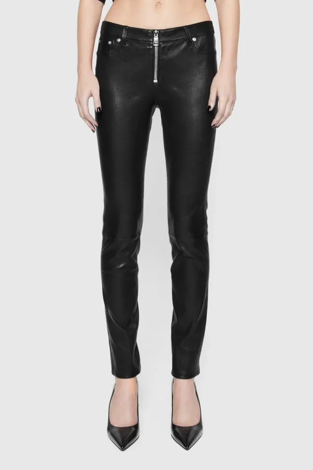 Women Rebecca Minkoff Bottoms Ziggy Leather Pant True Black Women Rebecca Minkoff Bottoms Ziggy Leather Pant True Black