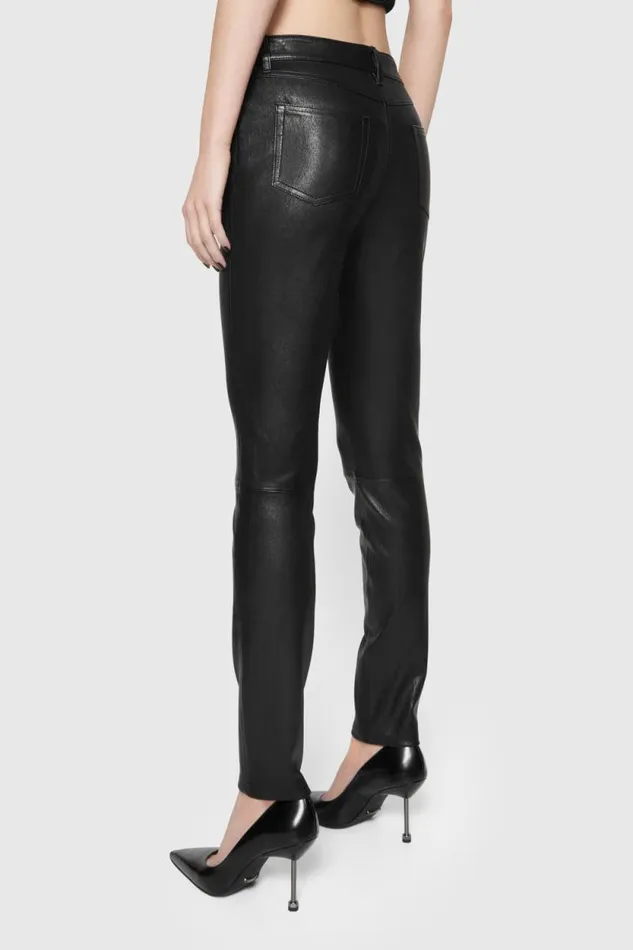 Women Rebecca Minkoff Bottoms Ziggy Leather Pant True Black Women Rebecca Minkoff Bottoms Ziggy Leather Pant True Black