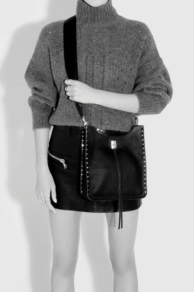 Women Rebecca Minkoff Crossbody Bags Darren Medium Feed Black Women Rebecca Minkoff Crossbody Bags Darren Medium Feed Black