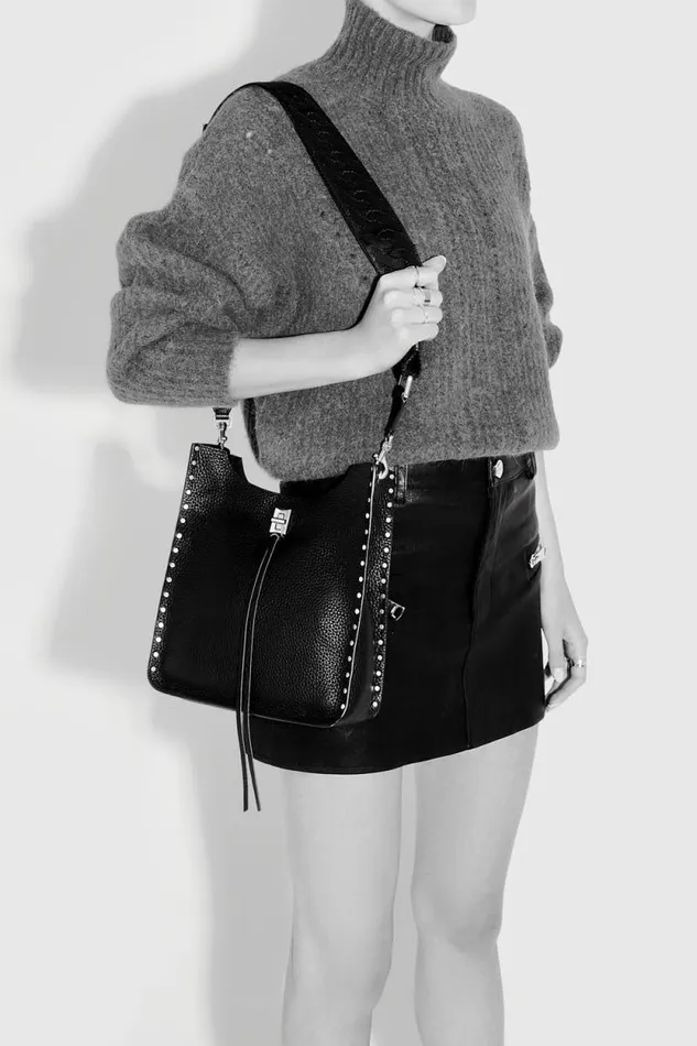 Women Rebecca Minkoff Crossbody Bags Darren Medium Feed Black Women Rebecca Minkoff Crossbody Bags Darren Medium Feed Black