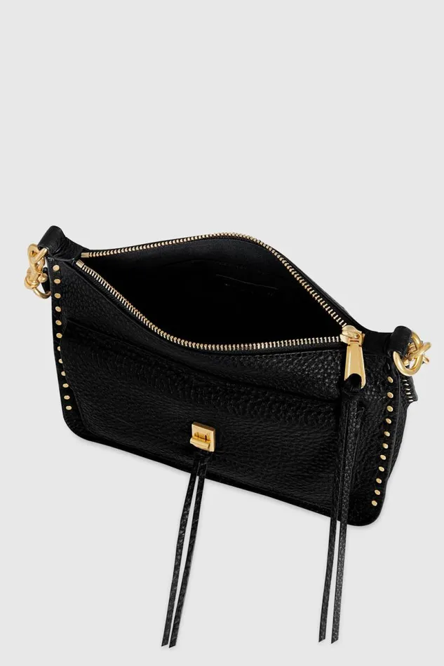 Women Rebecca Minkoff Crossbody Bags Darren Signature Shoulder Bag Black Women Rebecca Minkoff Crossbody Bags Darren Signature Shoulder Bag Black