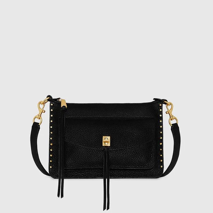 Women Rebecca Minkoff Crossbody Bags Darren Signature Shoulder Bag Black Women Rebecca Minkoff Crossbody Bags Darren Signature Shoulder Bag Black