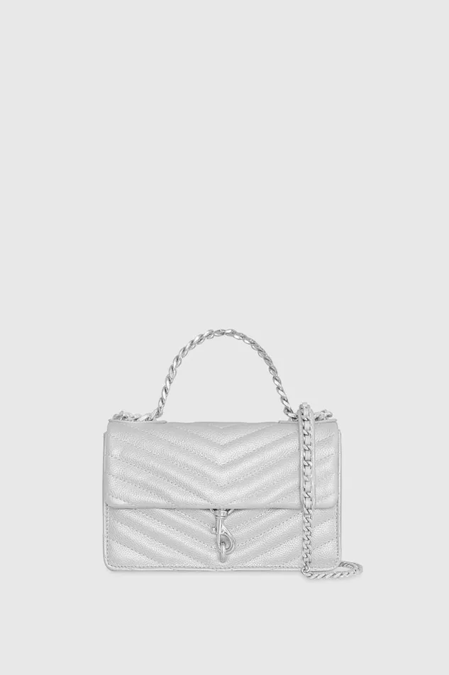 Women Rebecca Minkoff Crossbody Bags Edie Mini Crossbody On A Chain Silver