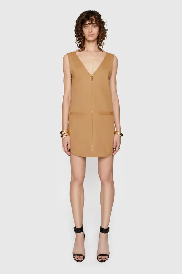 Women Rebecca Minkoff Dresses Adrian Zip Dress Camel