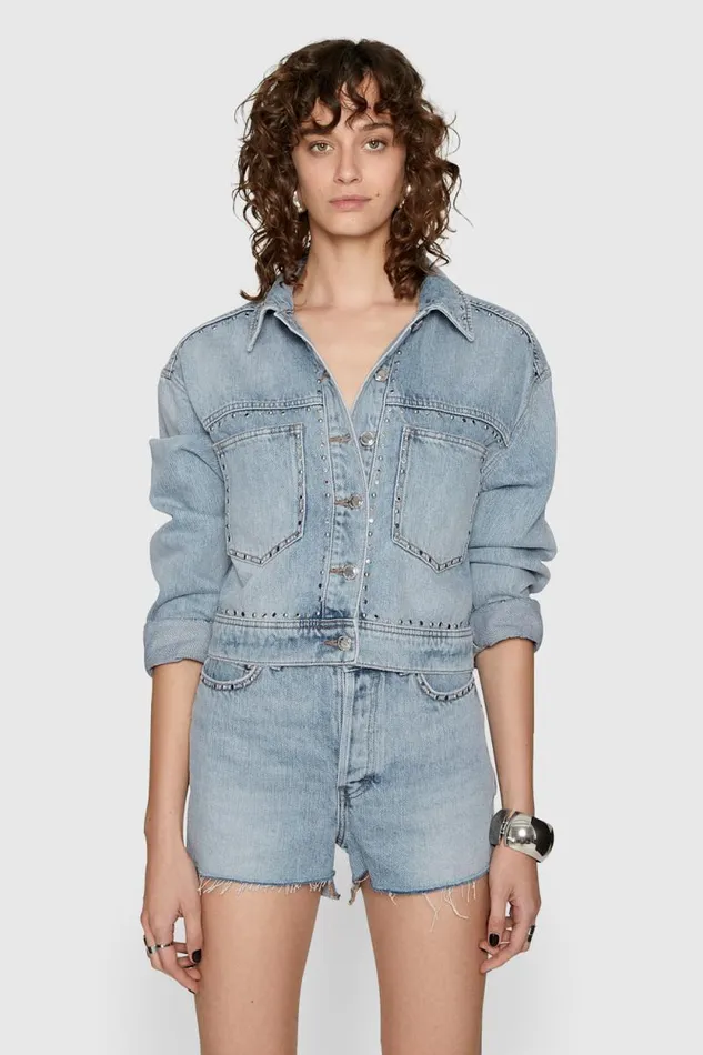 Women Rebecca Minkoff Outerwear Rosco Crop Trucker Ludlow Wash