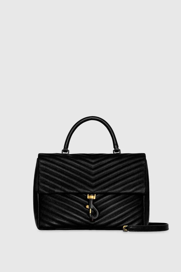 Women Rebecca Minkoff Shoulder Bags Edie Large Top Handle Shoulder Black