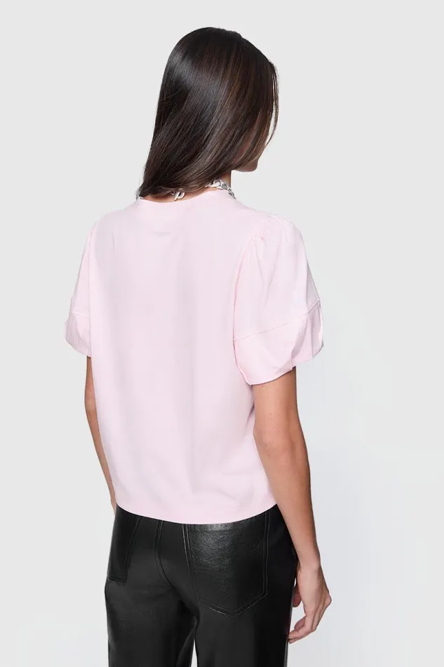 Women Rebecca Minkoff Tops Val Puffed Sleeve Tee Blush Women Rebecca Minkoff Tops Val Puffed Sleeve Tee Blush
