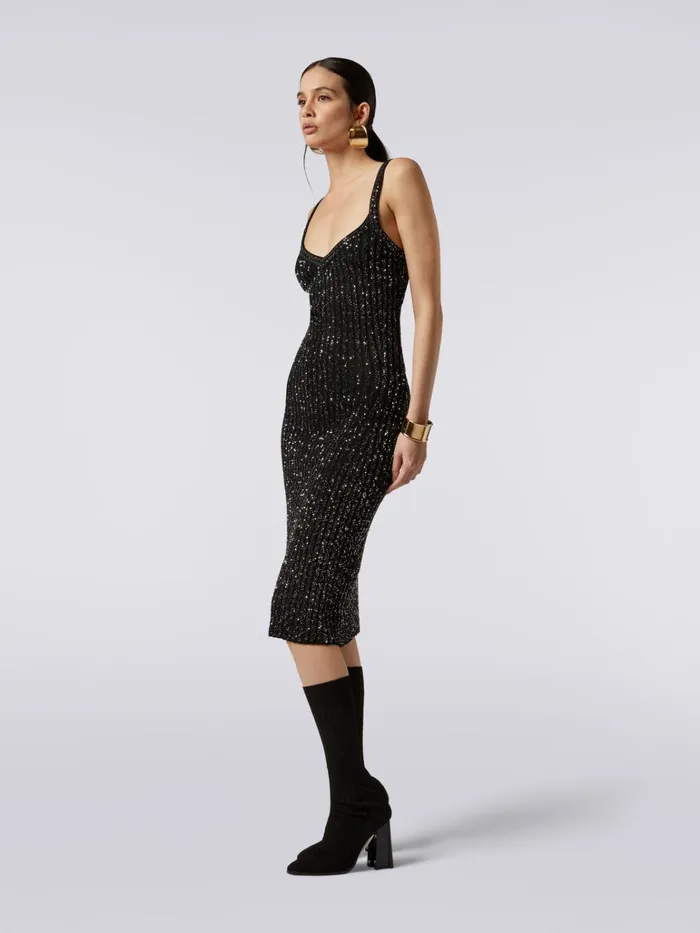 Women Ribbed Viscose Blend Dress With Sequins Black Missoni Dresses Women Ribbed Viscose Blend Dress With Sequins Black Missoni Dresses