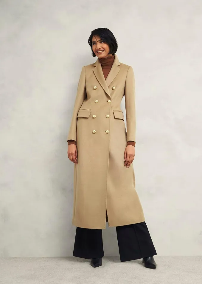 Women Richmond Wool Maxi Coat Camel Hobbs Coats and Jackets