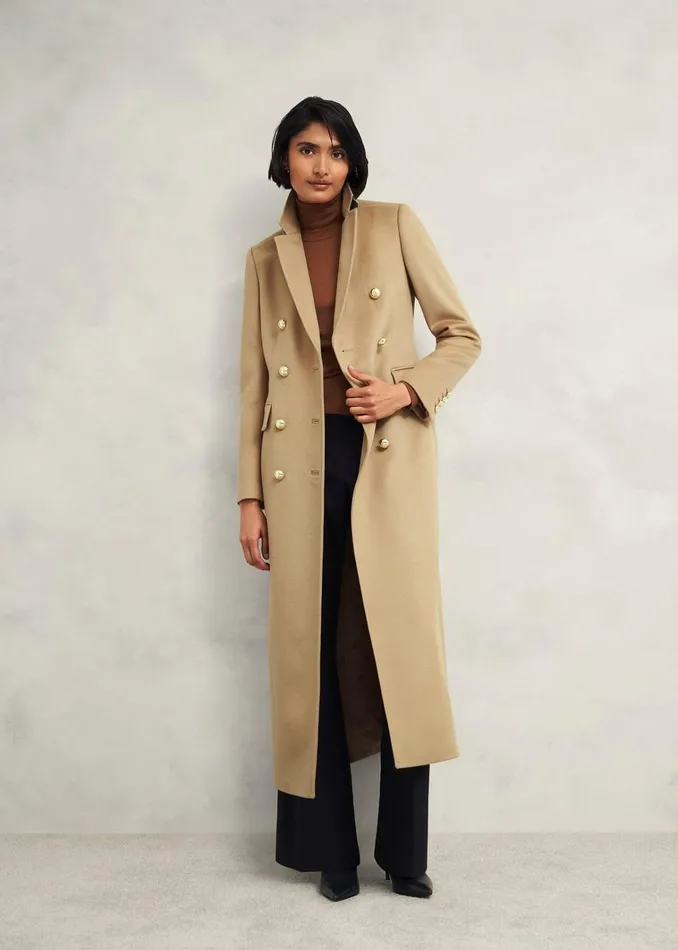 Women Richmond Wool Maxi Coat Camel Hobbs Coats and Jackets