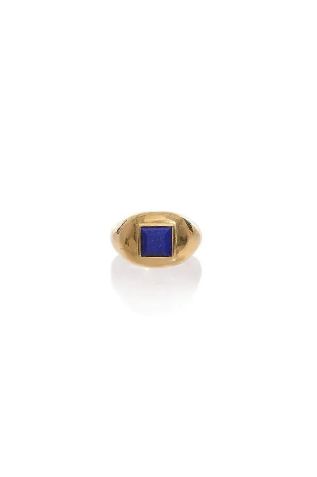 Women Rings Gabriela Hearst Medium Ring 18K Gold and Lapis Stone