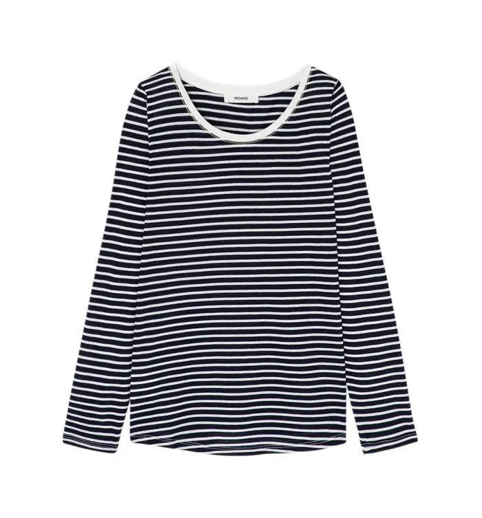 Women RoundNeck Top 8211 Ecru Stripes Promod Tops Women RoundNeck Top 8211 Ecru Stripes Promod Tops