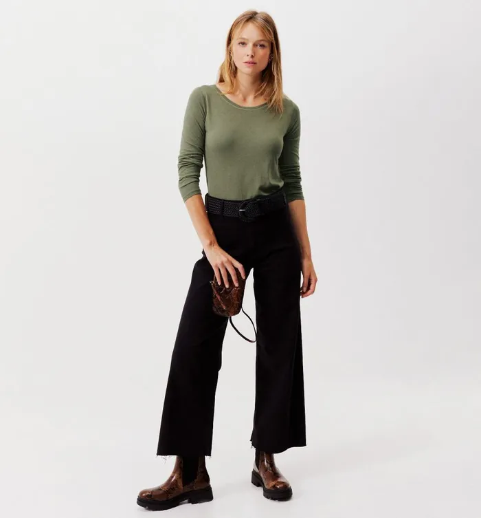 Women RoundNeck Top 8211 Khaki Promod Tops Women RoundNeck Top 8211 Khaki Promod Tops