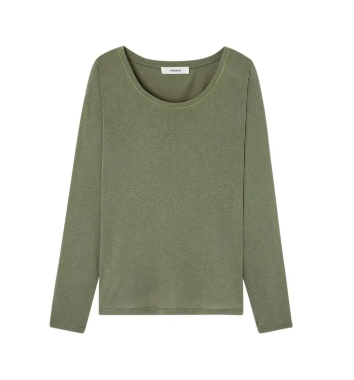 Women RoundNeck Top 8211 Khaki Promod Tops Women RoundNeck Top 8211 Khaki Promod Tops