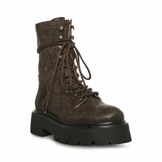 Women ROWEN BROWN LEATHER Brown Leather Steve Madden Boots and Booties Women ROWEN BROWN LEATHER Brown Leather Steve Madden Boots and Booties