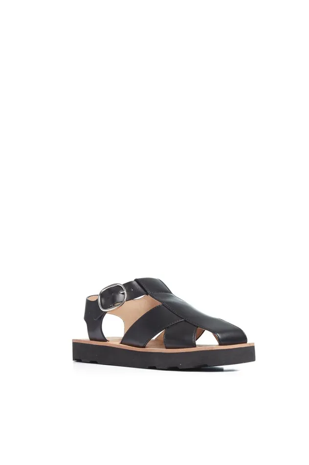 Women Sandals Gabriela Hearst Horatio Flat Sandal In Black Nappa Leather