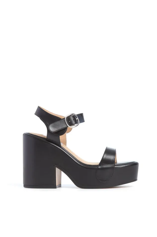 Women Sandals Gabriela Hearst Iris Platform Sandal In Black Leather
