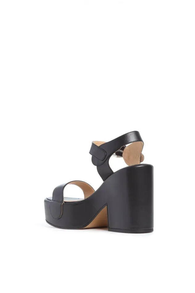 Women Sandals Gabriela Hearst Iris Platform Sandal In Black Leather