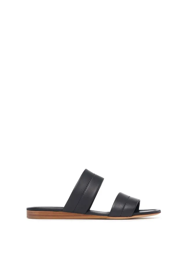 Women Sandals Gabriela Hearst Lora Flat Sandal In Black Nappa Leather