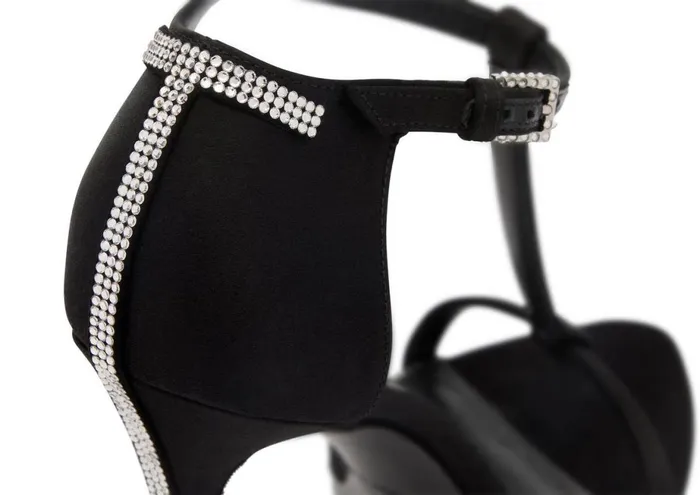 Women Sandals Tom Ford Satin And Crystal Stones Iconic T Sandal Black Crystal Women Sandals Tom Ford Satin And Crystal Stones Iconic T Sandal Black Crystal