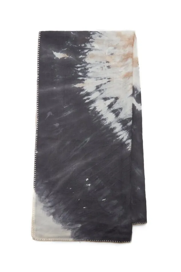 Women Scarves and Gloves Gabriela Hearst Anaya Scarf In Camel Multi Tie Dye Cashmere Silk And Wool Gauze With Edge Stitch Women Scarves and Gloves Gabriela Hearst Anaya Scarf In Camel Multi Tie Dye Cashmere Silk And Wool Gauze With Edge Stitch