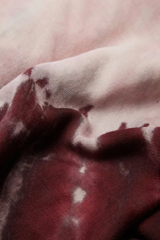 Women Scarves and Gloves Gabriela Hearst Anaya Scarf In Deep Bordeaux Multi Tie Dye Cashmere Silk And Wool Gauze With Edge Stitch