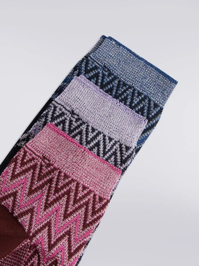 Women Set Of Three Viscose And Cotton Chevron Socks Multicoloured Missoni Socks Women Set Of Three Viscose And Cotton Chevron Socks Multicoloured Missoni Socks