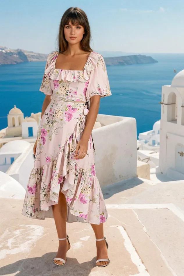 Women Sets YUMI KIM Floral Maxi Skirt CrossOver Wrap Skirt Its Magic Blush