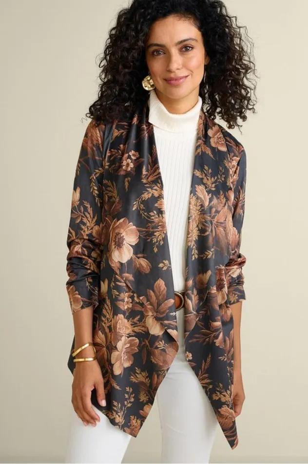 Women Shape Drape Faux Suede Jacket Saddle Soft Surroundings Toppers Women Shape Drape Faux Suede Jacket Saddle Soft Surroundings Toppers