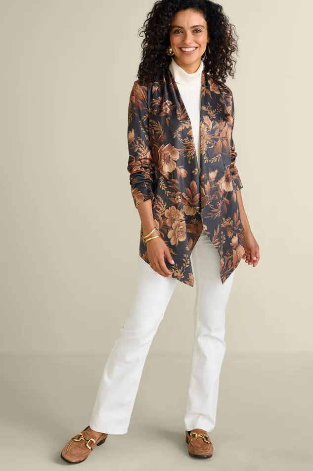 Women Shape Drape Faux Suede Jacket Saddle Soft Surroundings Toppers Women Shape Drape Faux Suede Jacket Saddle Soft Surroundings Toppers