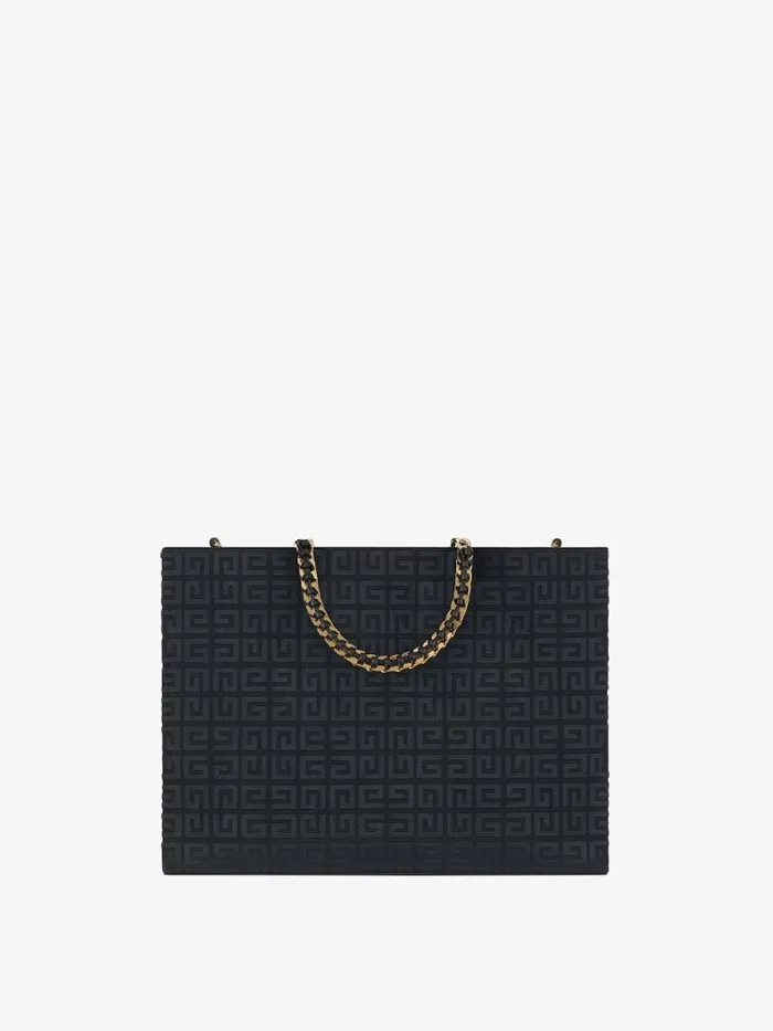 Women Shoulder Bags Givenchy Medium GTote Shopping Bag In 4G Embroidery With Chain Black Women Shoulder Bags Givenchy Medium GTote Shopping Bag In 4G Embroidery With Chain Black