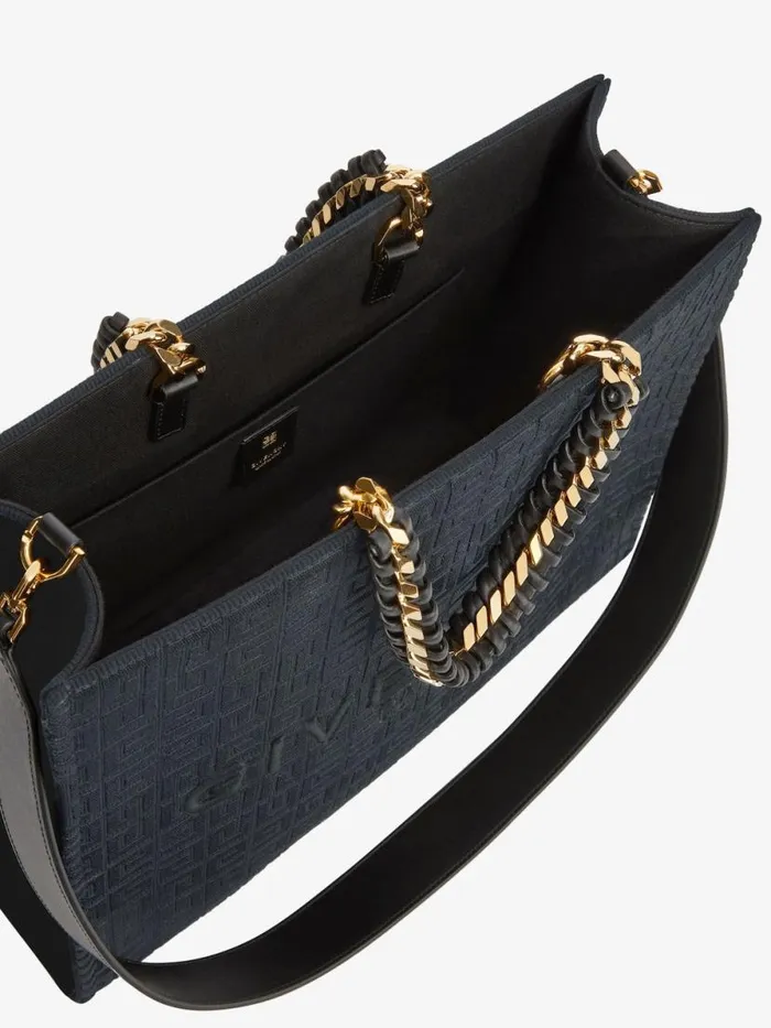 Women Shoulder Bags Givenchy Medium GTote Shopping Bag In 4G Embroidery With Chain Black Women Shoulder Bags Givenchy Medium GTote Shopping Bag In 4G Embroidery With Chain Black