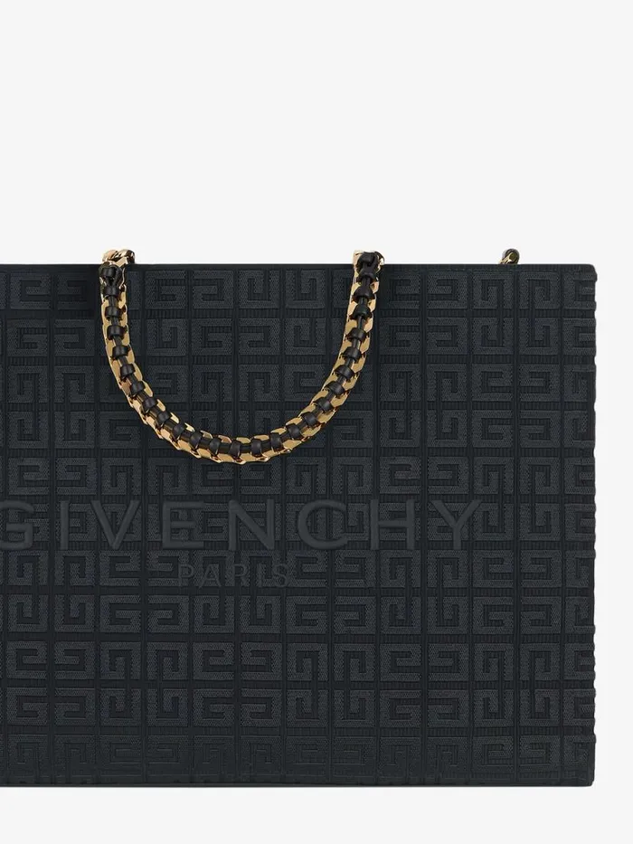 Women Shoulder Bags Givenchy Medium GTote Shopping Bag In 4G Embroidery With Chain Black Women Shoulder Bags Givenchy Medium GTote Shopping Bag In 4G Embroidery With Chain Black