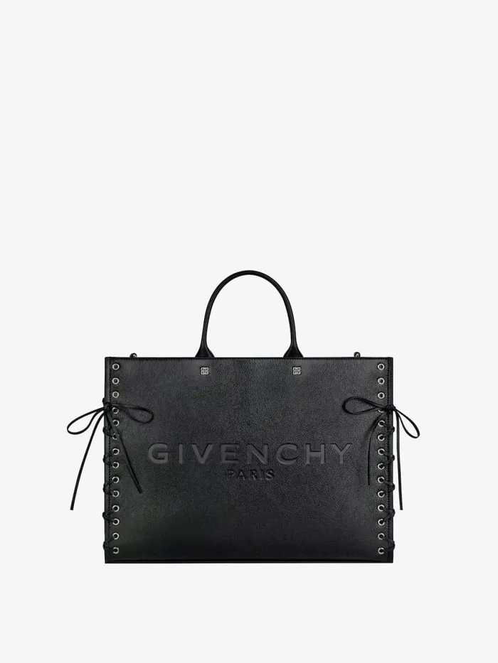 Women Shoulder Bags Givenchy Medium GTote Shopping Bag In Corset Style Leather Black