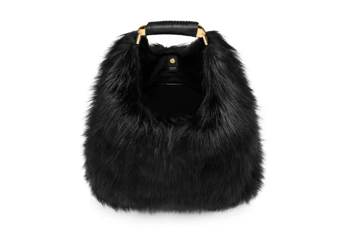 Women Shoulder Bags Tom Ford Faux Fur Bianca Large Hobo Black Women Shoulder Bags Tom Ford Faux Fur Bianca Large Hobo Black