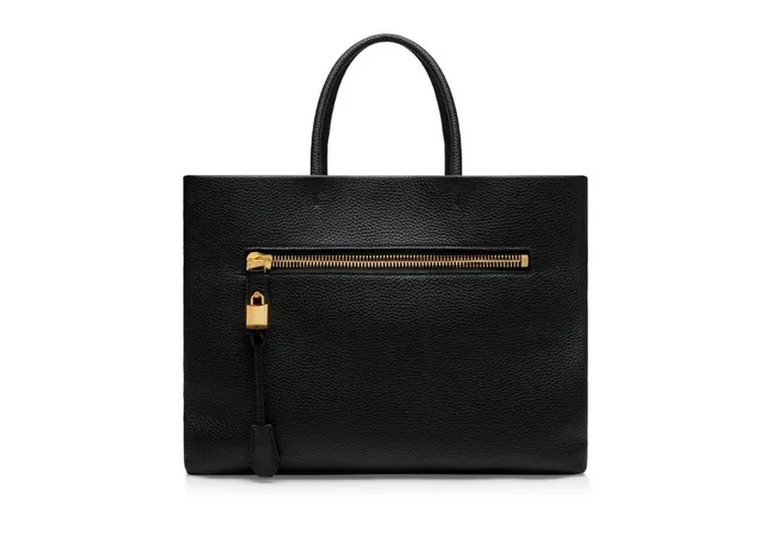 Women Shoulder Bags Tom Ford Grain Leather Alix Large EW Tote Black