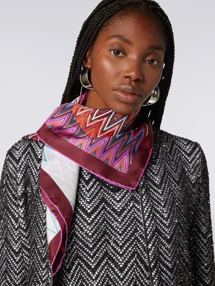 Women Silk Chevron Scarf Multicoloured Missoni Scarves and Foulards Women Silk Chevron Scarf Multicoloured Missoni Scarves and Foulards