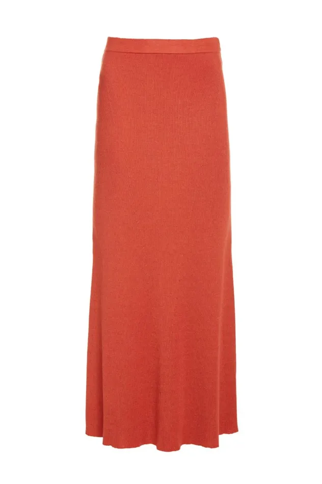 Women Skirts Gabriela Hearst Epper Knit Skirt In Spice Cashmere Silk