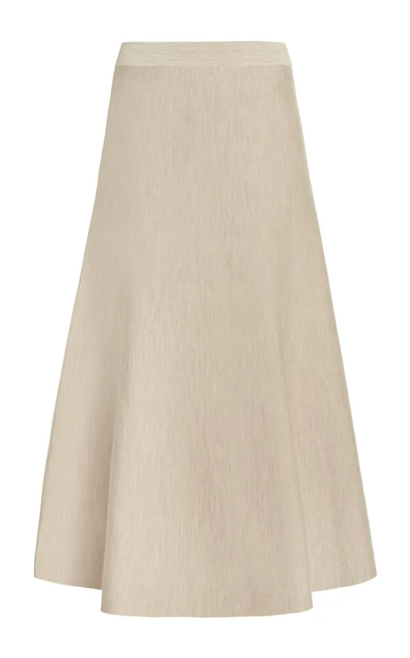Women Skirts Gabriela Hearst Freddie Knit Skirt In Oatmeal Merino Wool Cashmere