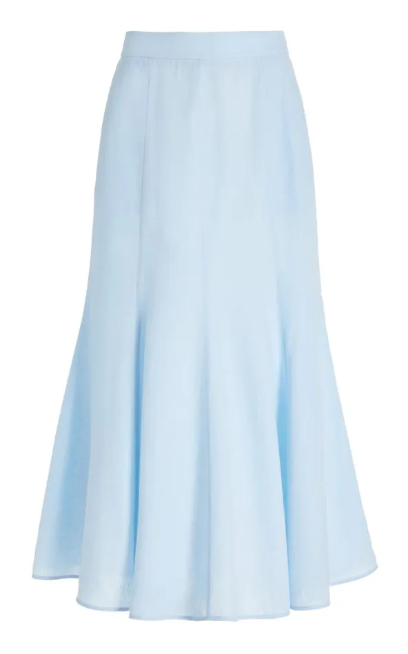 Women Skirts Gabriela Hearst Tate Skirt In Light Blue Aloe Linen