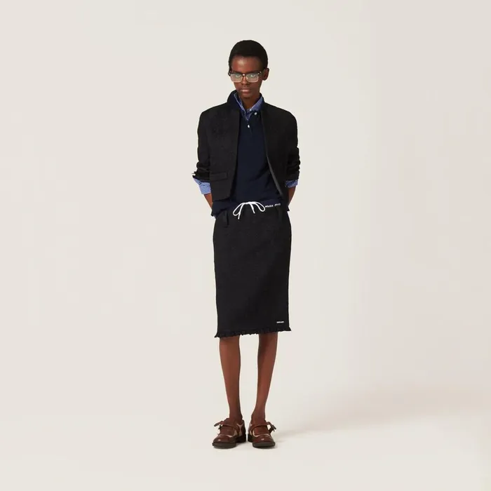 Women Skirts Miu Miu Matelass Skirt Black Women Skirts Miu Miu Matelass Skirt Black