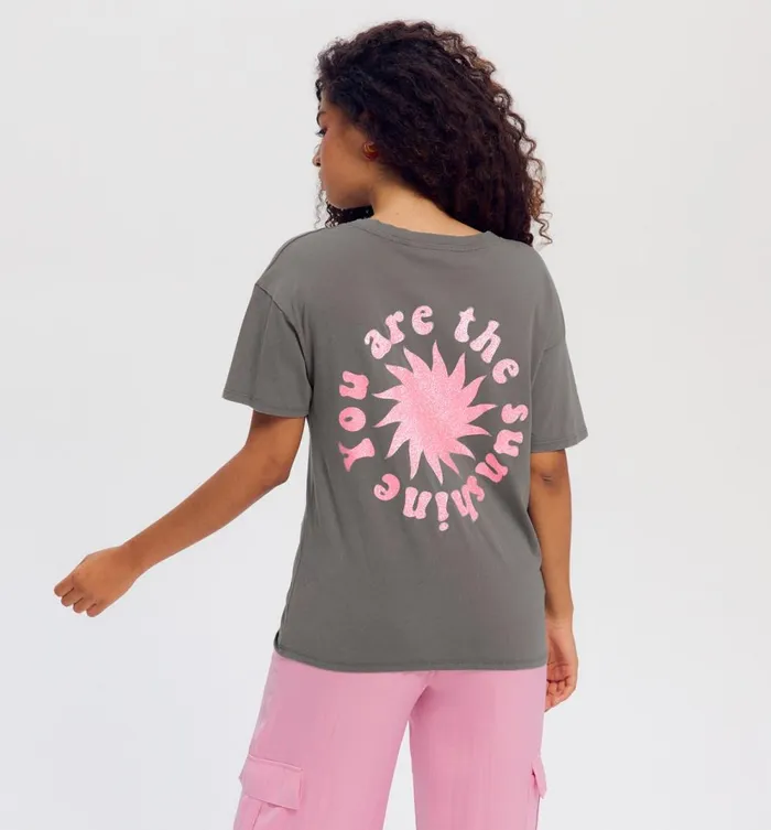 Women Slogan Top 8211 Grey Print Promod Tops Women Slogan Top 8211 Grey Print Promod Tops