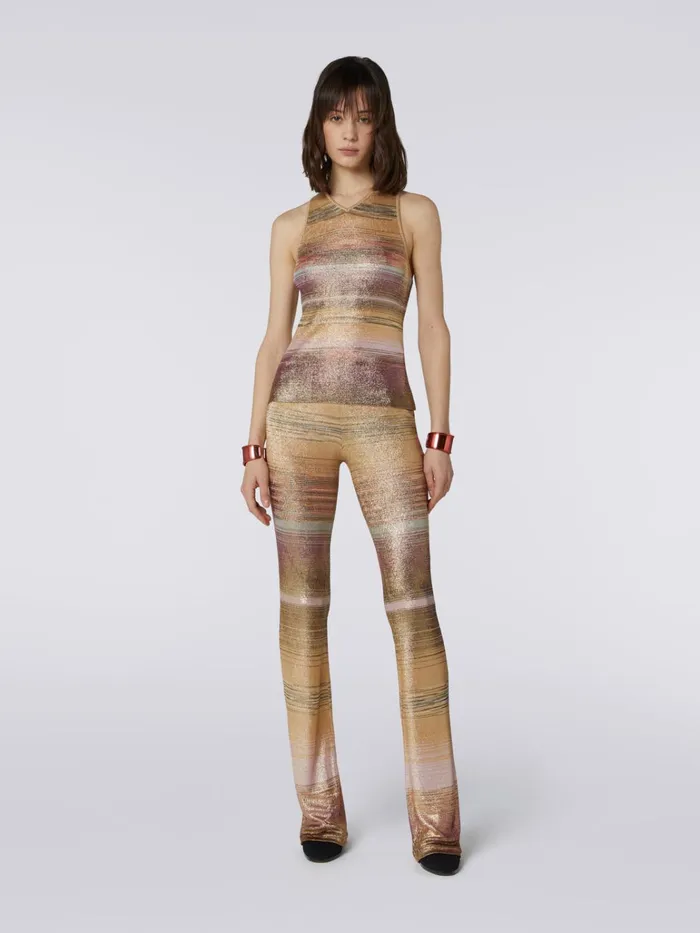 Women Slub Viscose Flared Trousers Multicoloured Missoni Trousers Women Slub Viscose Flared Trousers Multicoloured Missoni Trousers