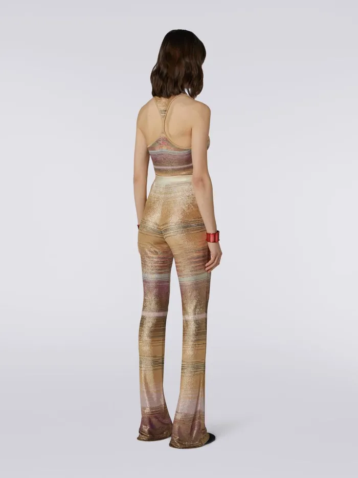 Women Slub Viscose Flared Trousers Multicoloured Missoni Trousers Women Slub Viscose Flared Trousers Multicoloured Missoni Trousers