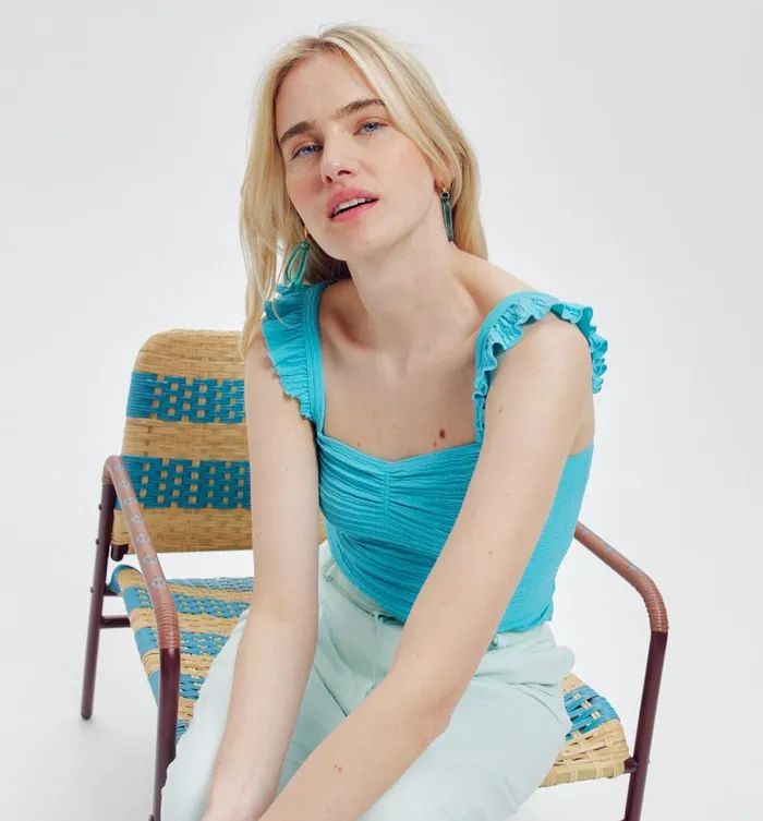 Women Strappy Top 8211 Turquoise Promod Tops Women Strappy Top 8211 Turquoise Promod Tops