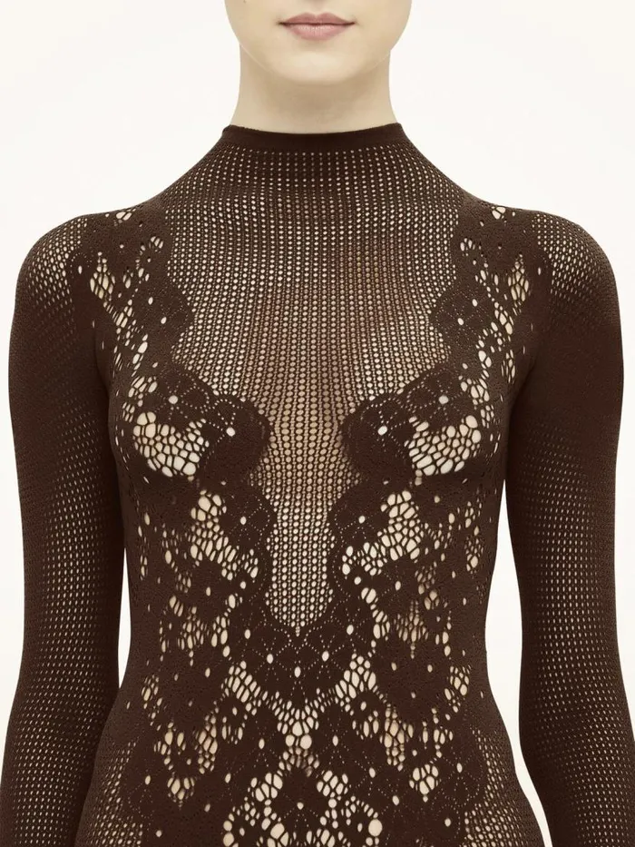 Women String Bodies Wolford Flower Lace String Body Umber