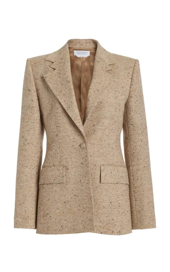Women Suits Gabriela Hearst Delmas Blazer In Oatmeal Multi Cashmere Virgin Wool
