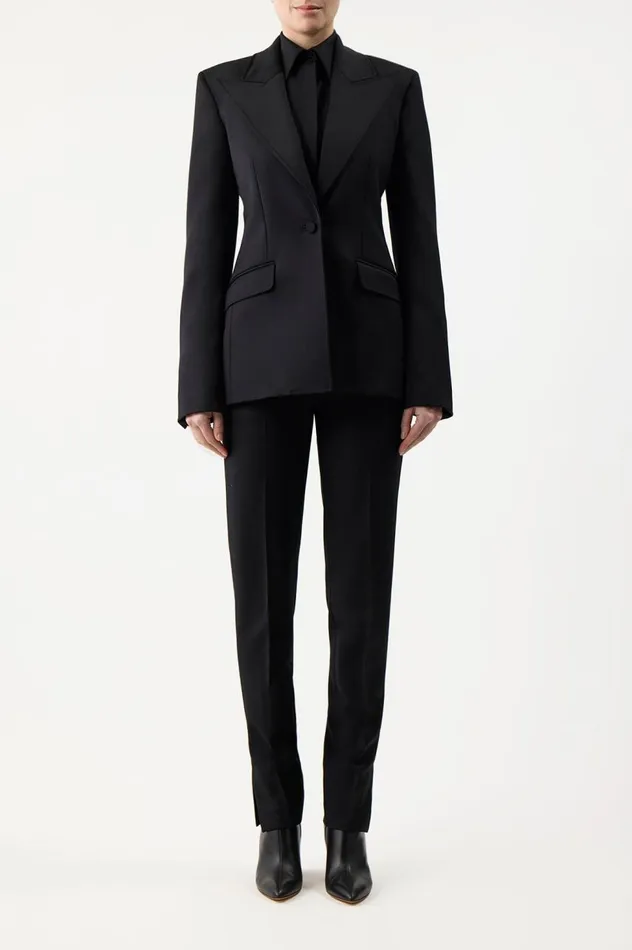 Women Suits Gabriela Hearst Leiva Blazer In Black Sportswear Wool