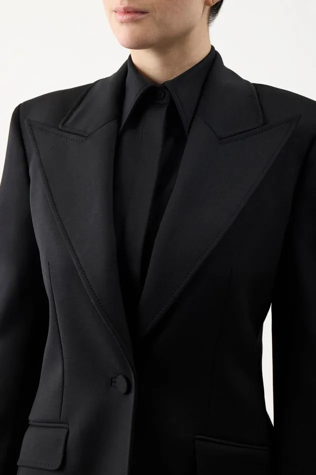 Women Suits Gabriela Hearst Leiva Blazer In Black Sportswear Wool